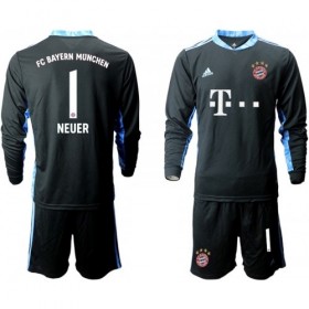 Jalkapallo Pelipaidat FC Bayern München Manuel Neuer 1 Maalivahti Lasten Vieraspaita 2020-2021 Pitkähihainen